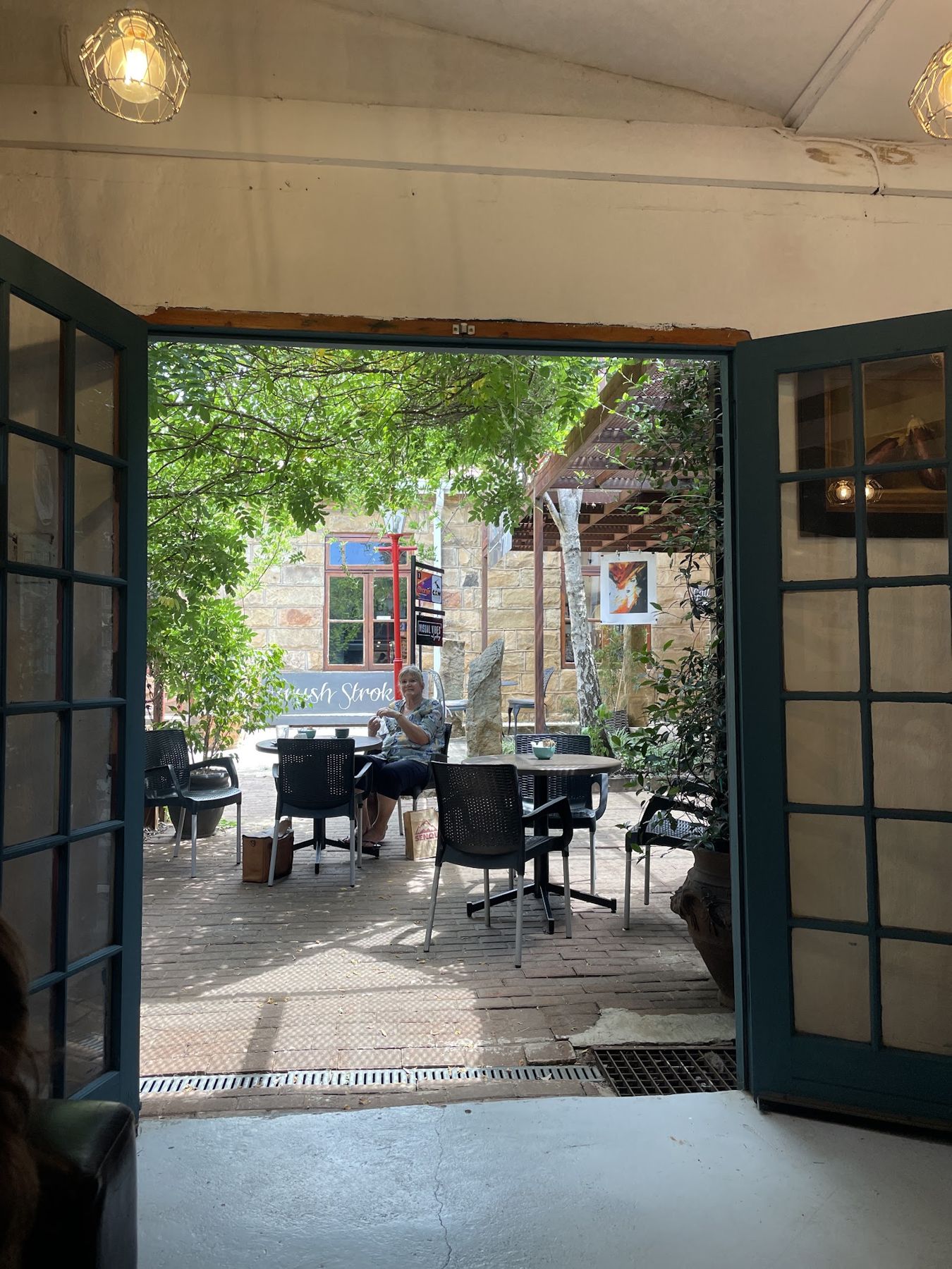 Looking out to the garden seating