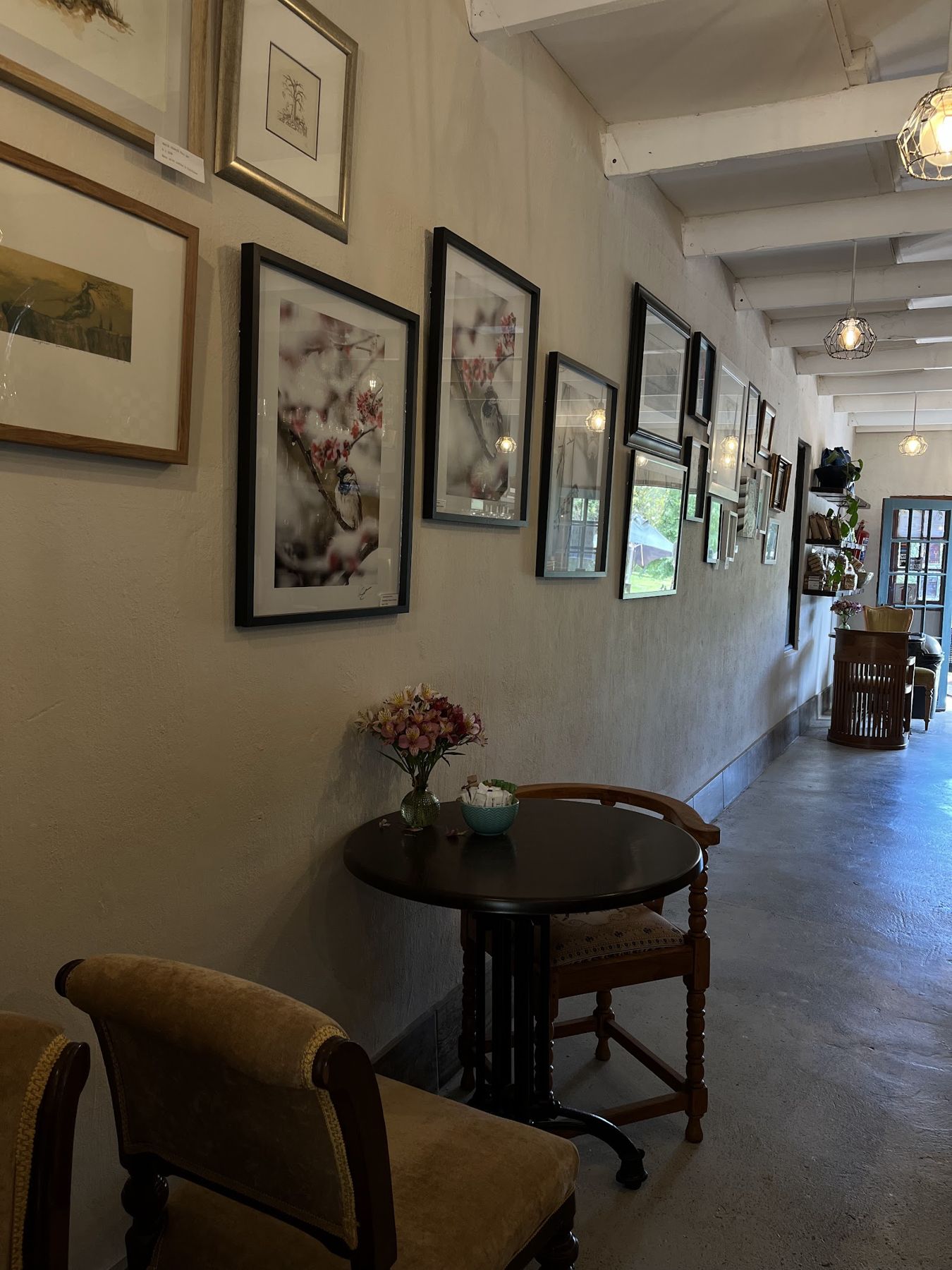Gallery walls inside the shop